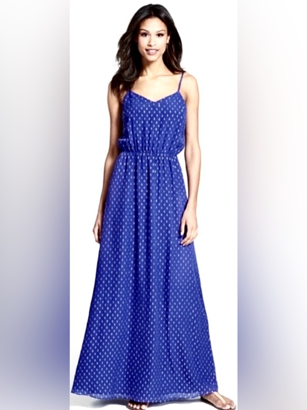 lilly Pulitzer spagheti strap royal blue silver dot maxi dress small